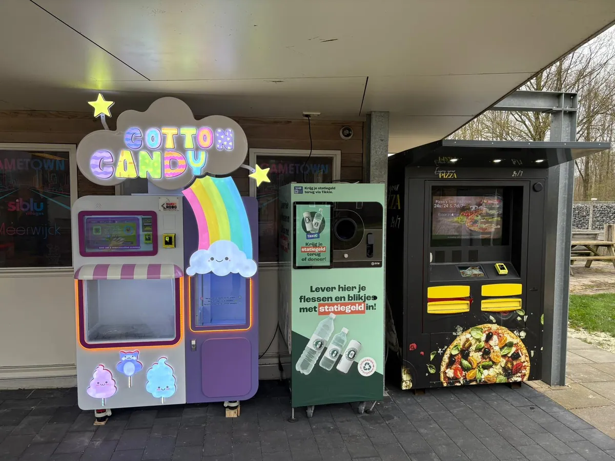 Sweet Robo Zuckerwatte-Maschine in einem Ferienpark in den Niederlanden